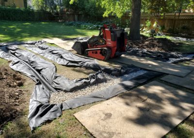 Construction on yard drainage.