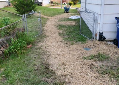 Yard repair post drainage installation