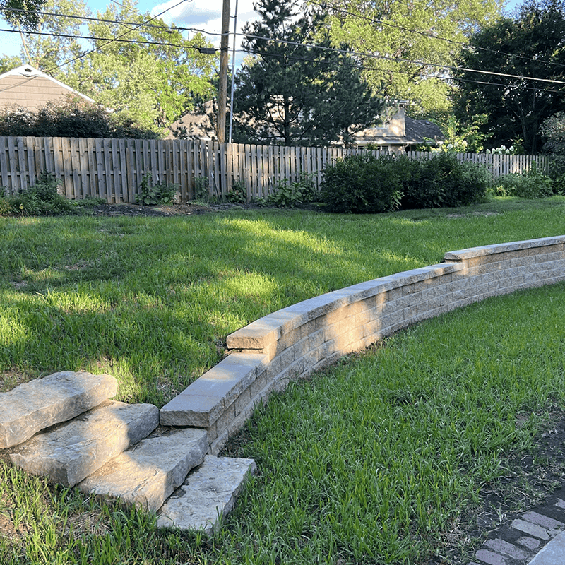 Retaining Wall in Yard