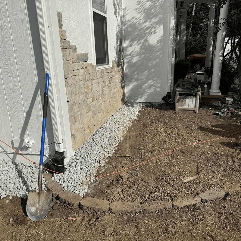 buried downspouts example