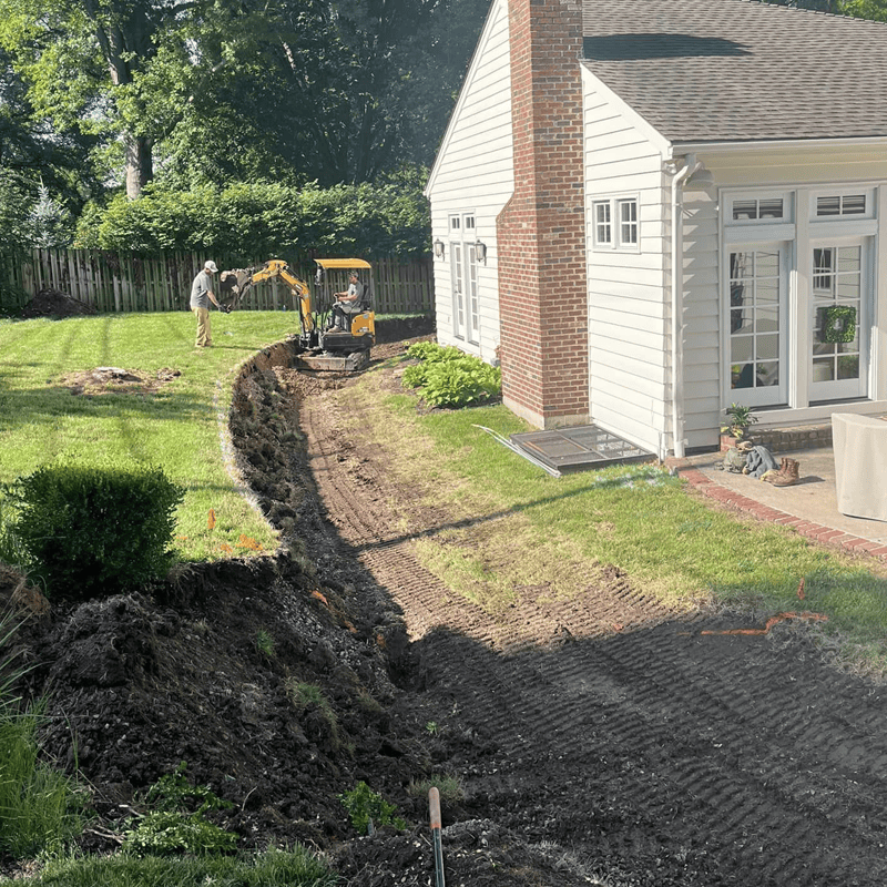 digging and levelling near house