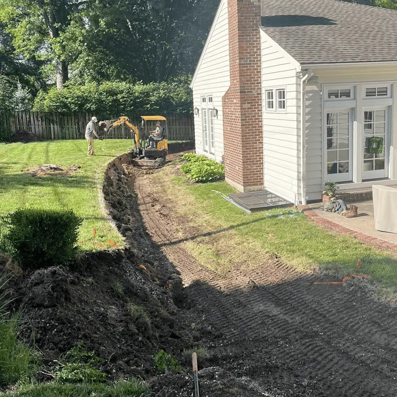 digging and levelling near house