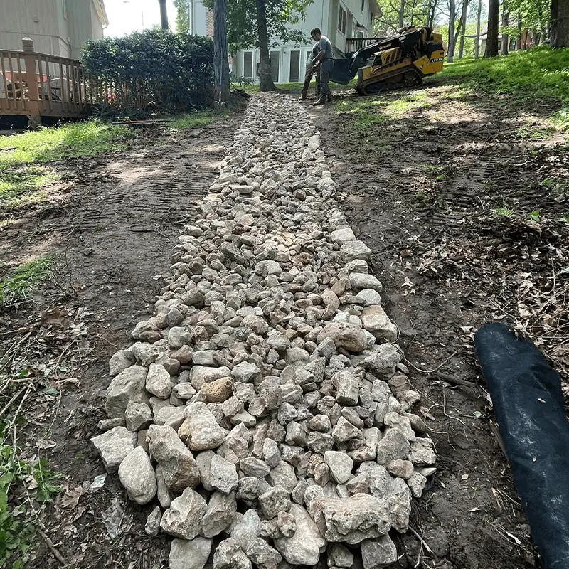 dry creek bed installation
