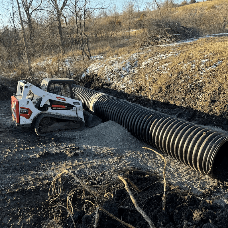 Large creek culvert installation