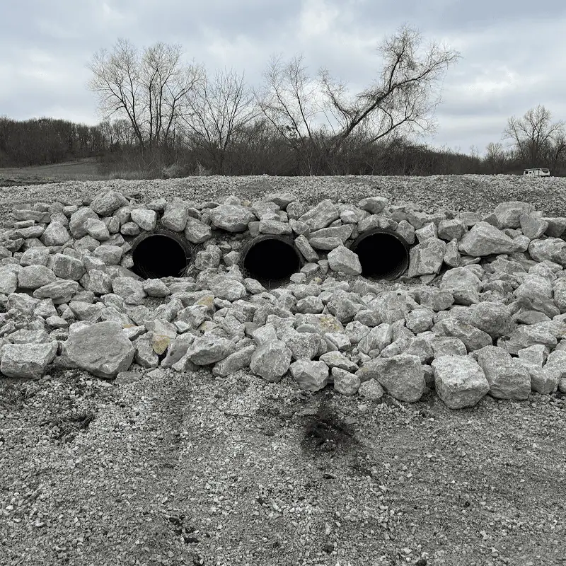 Triple culvert creek crossing