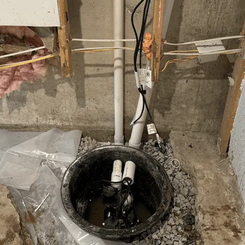 basement sump pump installed