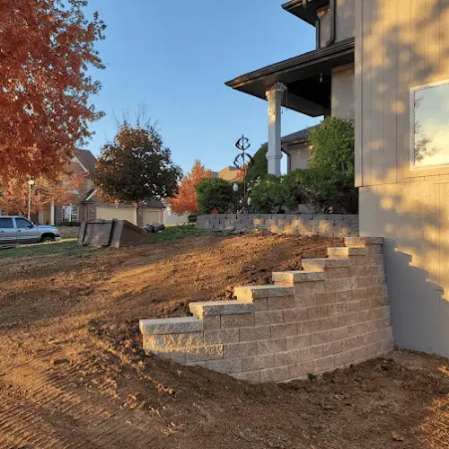 Retaining wall install pic