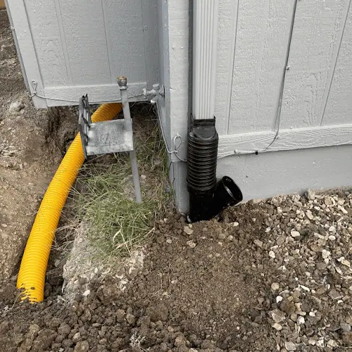 buried downspout install pic