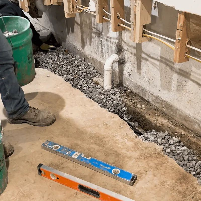 Filling up perimeter drain