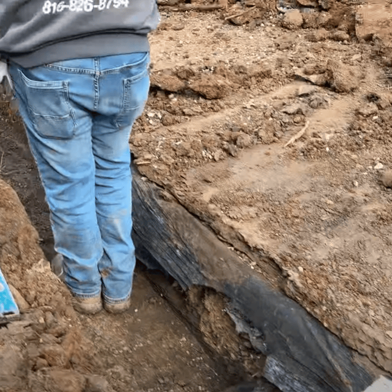 french drain mistake - not deep enough