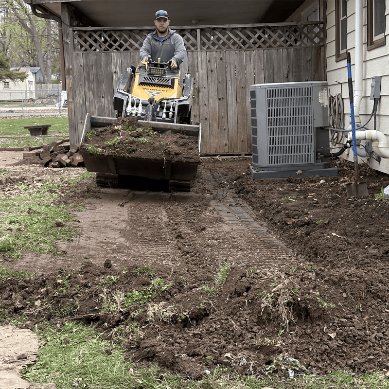 grading near ac unit