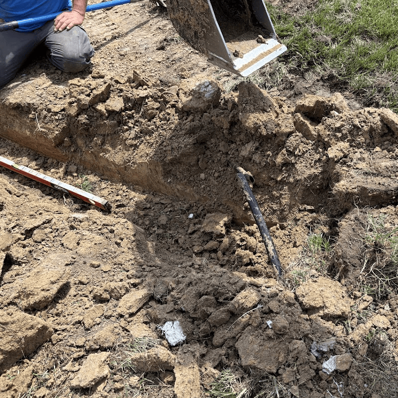 damaged buried irrigation line